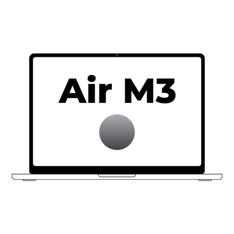 Apple macbook air 15,3'/ m3 8-core cpu/ 16gb/ 256gb ssd/ 10-core gpu/ gris espacial